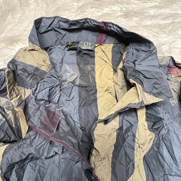 Liv by Habitat Clothes Tartan Boyfriend Jacket Crinkle Style 101113 Plaid - Picture 5 of 7